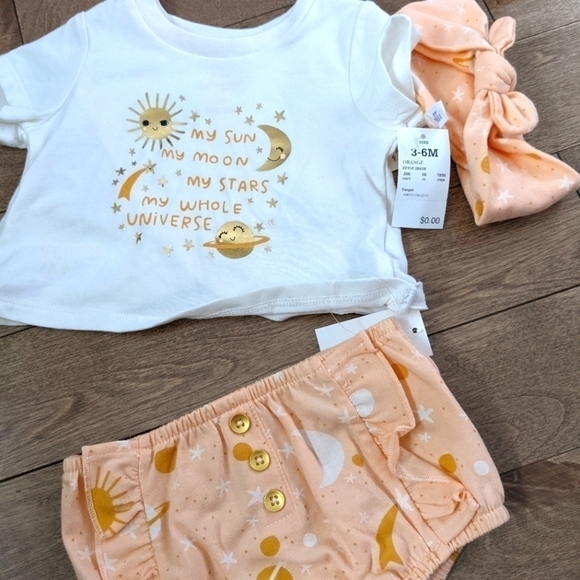 ⭐BABY girl 3 piece set ☀️🌙 by Cat & Jack new with tags - Picture 3 of 8